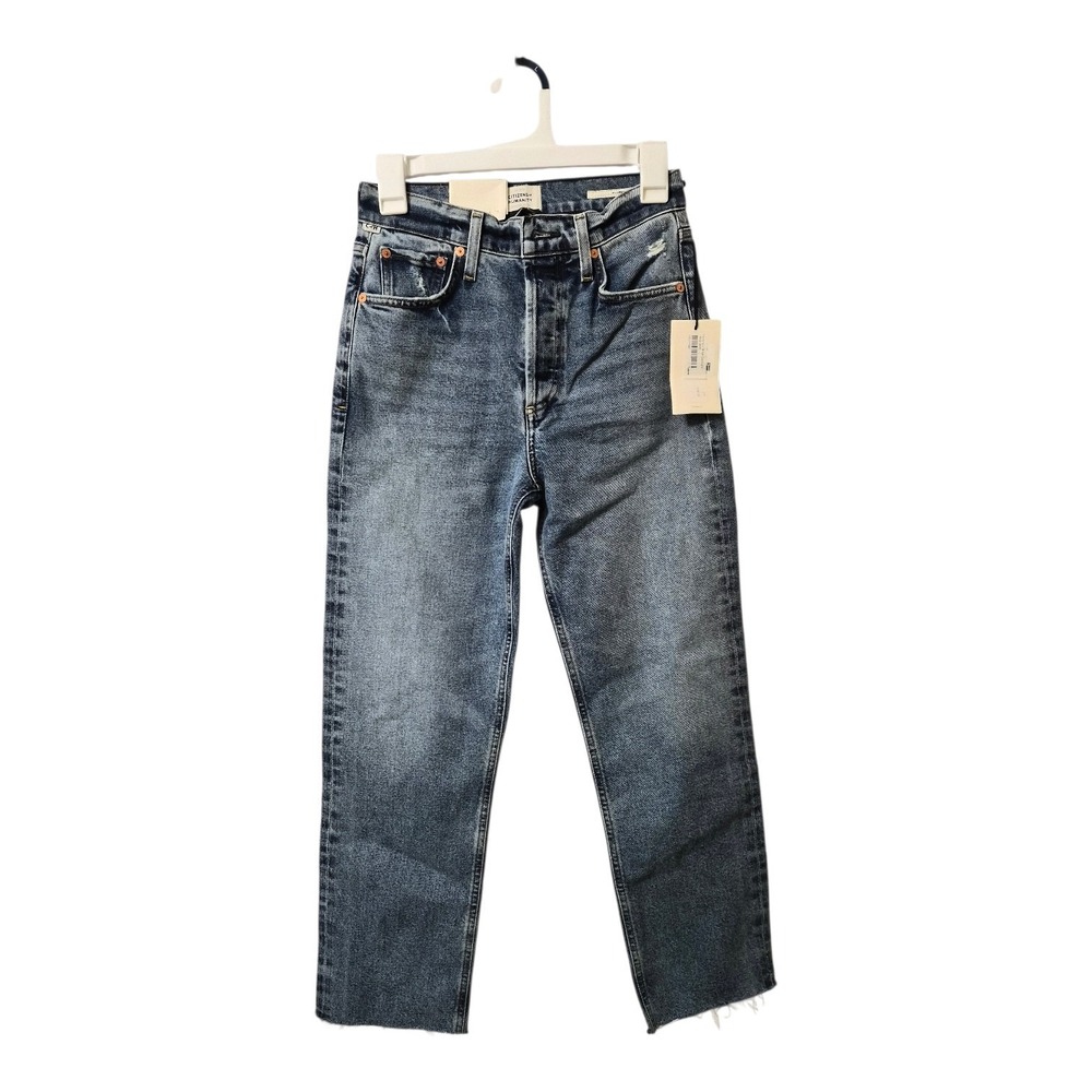 Citizens of Humanity Florence High Rise Straight Jeans‎ Raw Hem Size 24 NWT